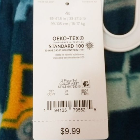 NWT Toddler Boys' 2pc Truck/Construction Fleece Pajama Set - Carter's - 4T - Picture 4 of 4